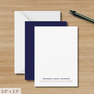 Navy Blue and Gold Business Note Card Mitteilungskarte
