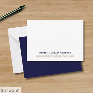 Navy Blue and Gold Business Note Card Mitteilungskarte