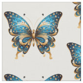 Navy Blue and Gold Butterfly Seamless Pattern Stoff (Nahaufnahme)