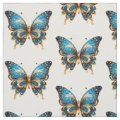 Navy Blue and Gold Butterfly Seamless Pattern Stoff (Muster)