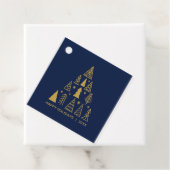 Navy Blue and Gold Christmas Tree | Holiday Gift Geschenkanhänger (Beispiel)