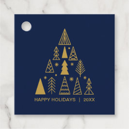 Navy Blue and Gold Christmas Tree | Holiday Gift Geschenkanhänger