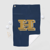 Navy Blue and Gold College Colors Golf Towel Golfhandtuch (Insitu)