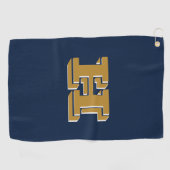Navy Blue and Gold College Colors Golf Towel Golfhandtuch (Horizontal)