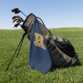 Navy Blue and Gold College Colors Golf Towel Golfhandtuch (Gras)