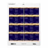 Navy Blue and Gold Cosmetics Dropper Bottle Label (Vorne)