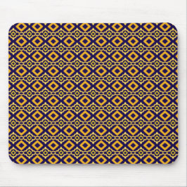 Navy Blue and Gold Diamond Pattern Mousepad