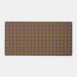 Navy Blue and Gold Diamond Pattern Schreibtischunterlage