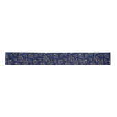 Navy Blue and Gold Elegant Christmas Trees Satinband (Vorderseite)