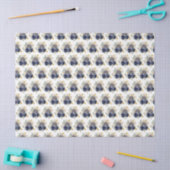 Navy Blue and Gold Elegant Flowers  Seidenpapier (Basteln)