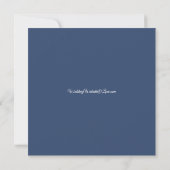 Navy Blue and Gold Floral Wedding  Einladung (Rückseite)