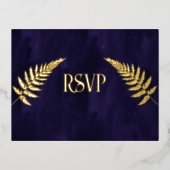 Navy Blue and Gold Foil UAWG Folie Einladungspostkarte (Vorderseite)