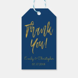 Navy Blue and Gold Foil Vielen Dank für Ihr Gesche Geschenkanhänger