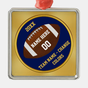 Navy Blue and Gold, Football Ornament Personalisie