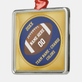 Navy Blue and Gold, Football Ornament Personalisie (Links)