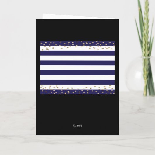 Navy Blue and Gold Glitter 70th Birthday Card Karte (Rückseite)