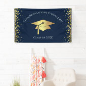 Navy Blue and Gold Graduation Banner (Insitu)