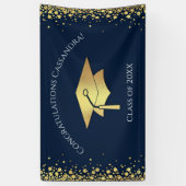 Navy Blue and Gold Graduation Banner (Vertikal)