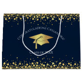 Navy Blue and Gold Graduation Große Geschenktüte (Vorderseite)