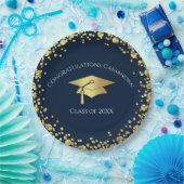 Navy Blue and Gold Graduation Pappteller (Party)