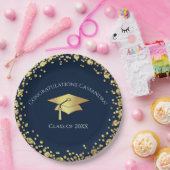 Navy Blue and Gold Graduation Pappteller (Party)