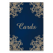 Navy Blue and Gold Indian Style Card Tischnummer (Rückseite)