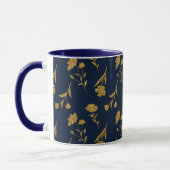 Navy Blue and Gold Modern Boho Custom Logo Mug Tasse (Links)