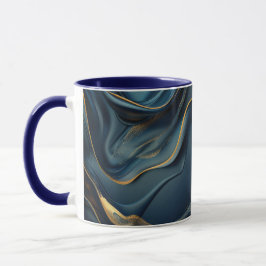 Navy Blue and Gold Modern Boho Custom Logo Mug Tasse