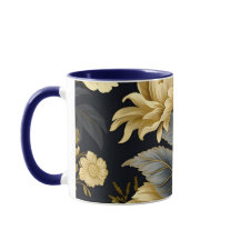 Navy Blue and Gold Modern Boho Custom Logo Mug