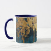 Navy Blue and Gold Modern Boho Custom Logo Mug Tasse (Links)