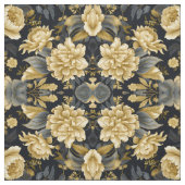 Navy Blue and Gold Modern Boho Seamless Pattern Fa Stoff (Muster)