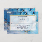 Navy Blue and Gold Monogram Nautical Wedding RSVP Karte (Vorne/Hinten)