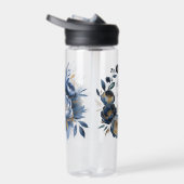 Navy Blue and Gold Peony Flower Wedding Bridesmaid Trinkflasche (Rechts)