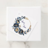 Navy Blue and Gold Peony Flower Wedding Geschenkanhänger (Beispiel)