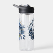 Navy Blue and Gold Peony Flower Wedding Groomsmen Trinkflasche (Rechts)