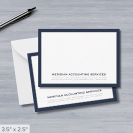 Navy Blue and Gray Business Note Card Mitteilungskarte