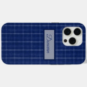 Navy Blue and Gray Kariert Case-Mate iPhone 15 Fal Hülle (Rückseite (Horizontal))