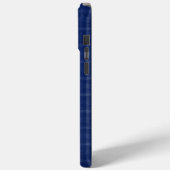 Navy Blue and Gray Kariert Case-Mate iPhone 15 Fal Hülle (Rückseite / Links)