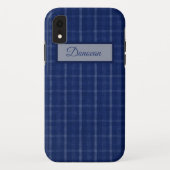 Navy Blue and Gray Kariert Case Mate iPhone Case (Rückseite)