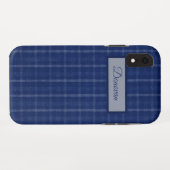 Navy Blue and Gray Kariert Case Mate iPhone Case (Rückseite (Horizontal))