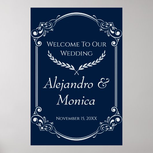 Navy Blue and Gray Modern Welcome Poster 1 of 3 (Vorne)
