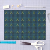 Navy Blue and Green Teddy Tartan Tissue Paper Seidenpapier (Handwerk)