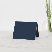 Navy Blue and Ivory Elegant Monogram Wedding Dankeskarte (Rückseite)