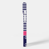 Navy Blue and Pink Preppy Nauly Monogram Case-Mate iPhone Hülle (Rückseite / Links)