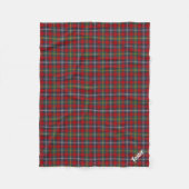 Navy Blue and Red Foster Clan Tartan Monogram Fleecedecke (Vorderseite)