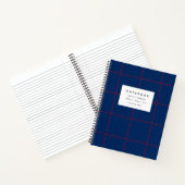 Navy Blue and Red Grid Notebook Notizblock (Innenseite)