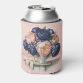 Navy Blue and Rosen Gold Floral Dosenkühler (Kanne Rückseite)