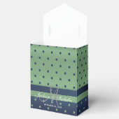 Navy Blue and Sage Green Polka Dots Geschenkschachtel (Geöffnet)