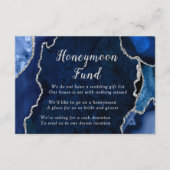 Navy Blue and Silver Agate Honeymoon Fund Begleitkarte (Vorderseite)