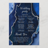 Navy Blue and Silver Agate Wedding Program Programm (Rückseite)